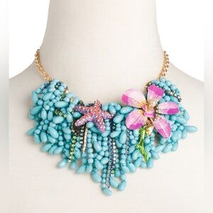 🌀BETSEY JOHNSON MERMAID JEWELS SEALIFE STATEMENT NECKLACE - NWT